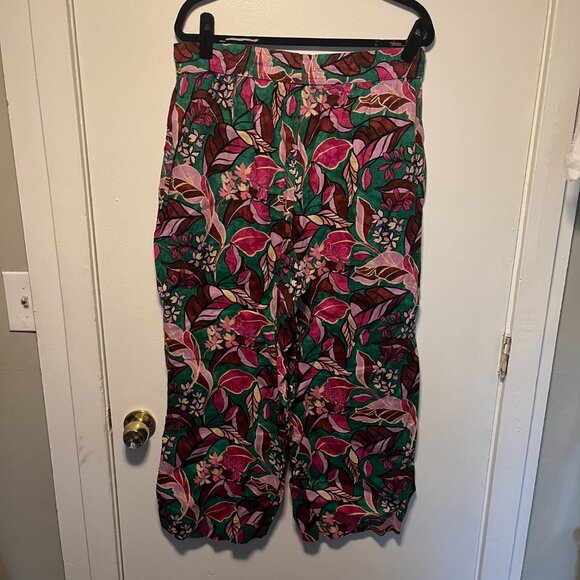 Cynthia Rowley 100% Linen Floral Pants – Green/Pink/Brown – Women’s XL - Picture 5 of 7